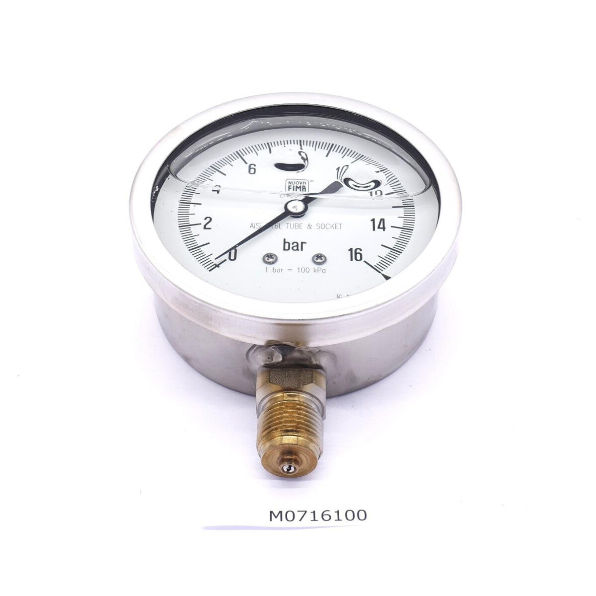 Dubex Manometer 0 - 16 bar V2A 100 mm M0716100